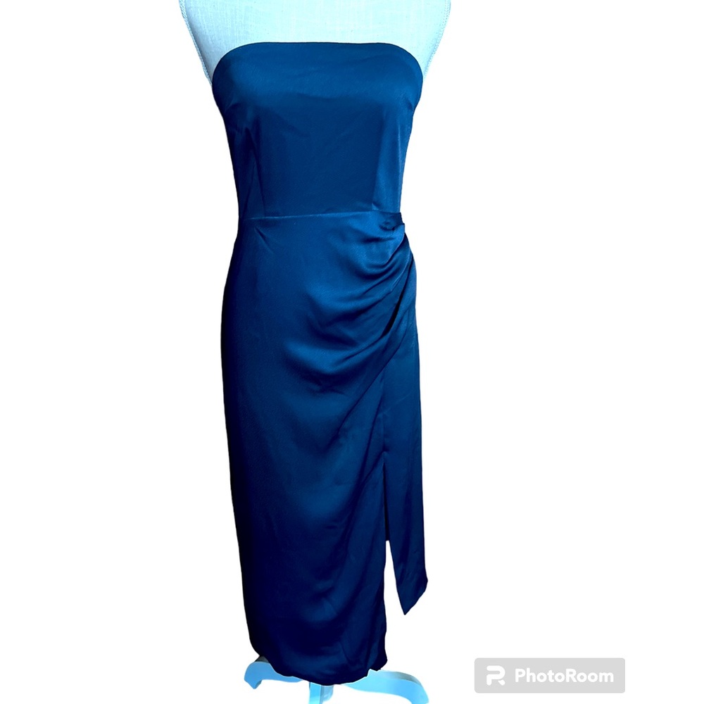NWT Cushnie Navy Blue Strapless Formal MIDI Dress